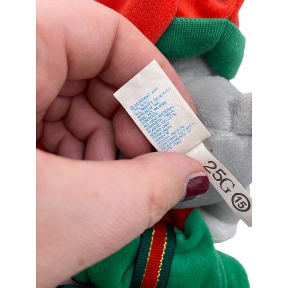 Vintage Sad Eye Sam Christmas Stuffed Plush Gray Long Hat Present RARE Applause - Picture 8 of 12